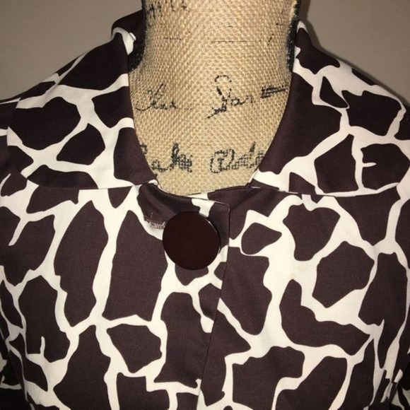 Moka Sport Animal Print Jacket Brown Cream S EUC - Picture 5 of 7
